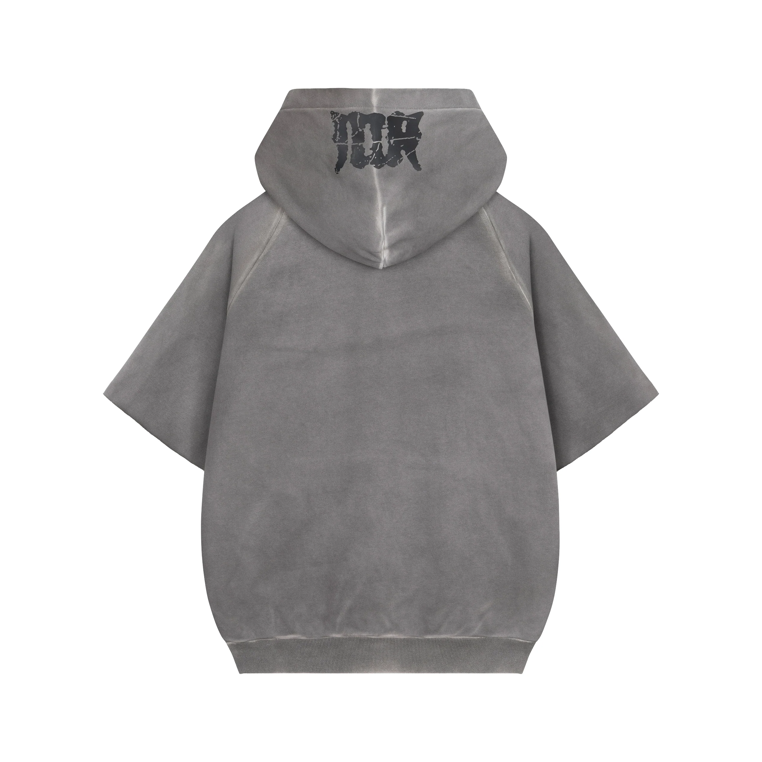 Ash Washed Boxy Short Sleeved Street Law Hoodie - Image 6
