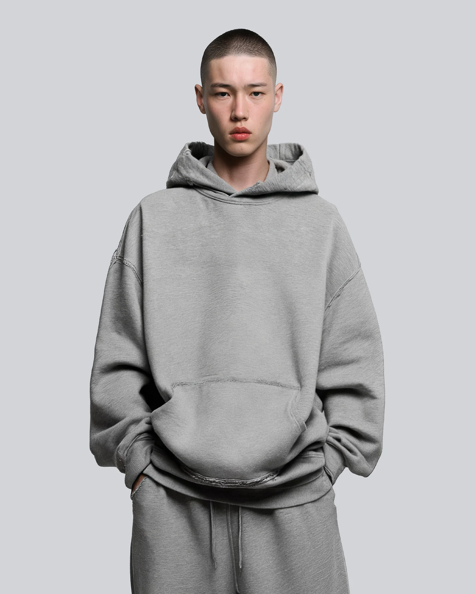 Grey RAW Baggy Hoodie - Image 2