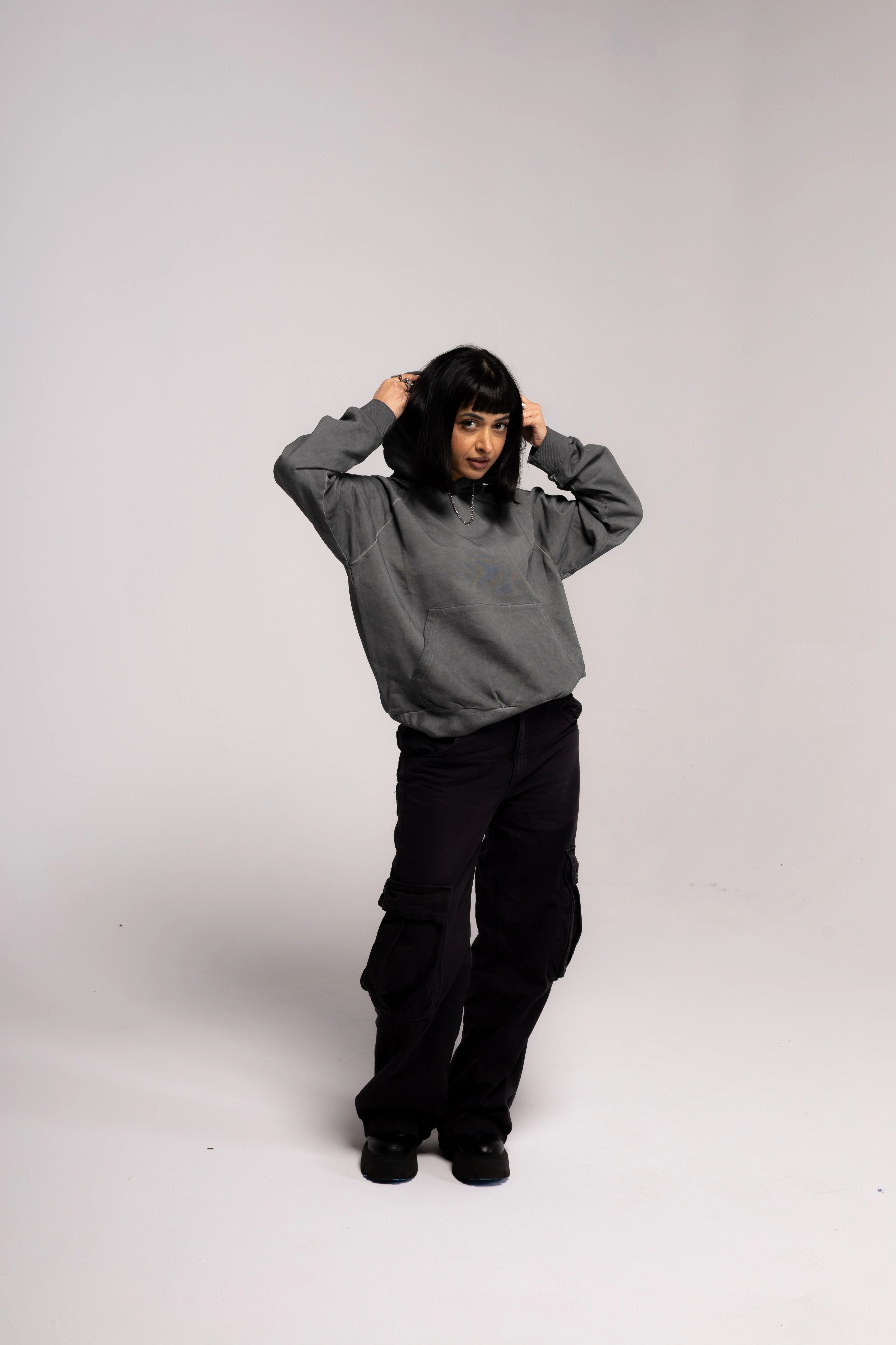 Dust Slate Washed Boxy Basic Hoodie - Image 2