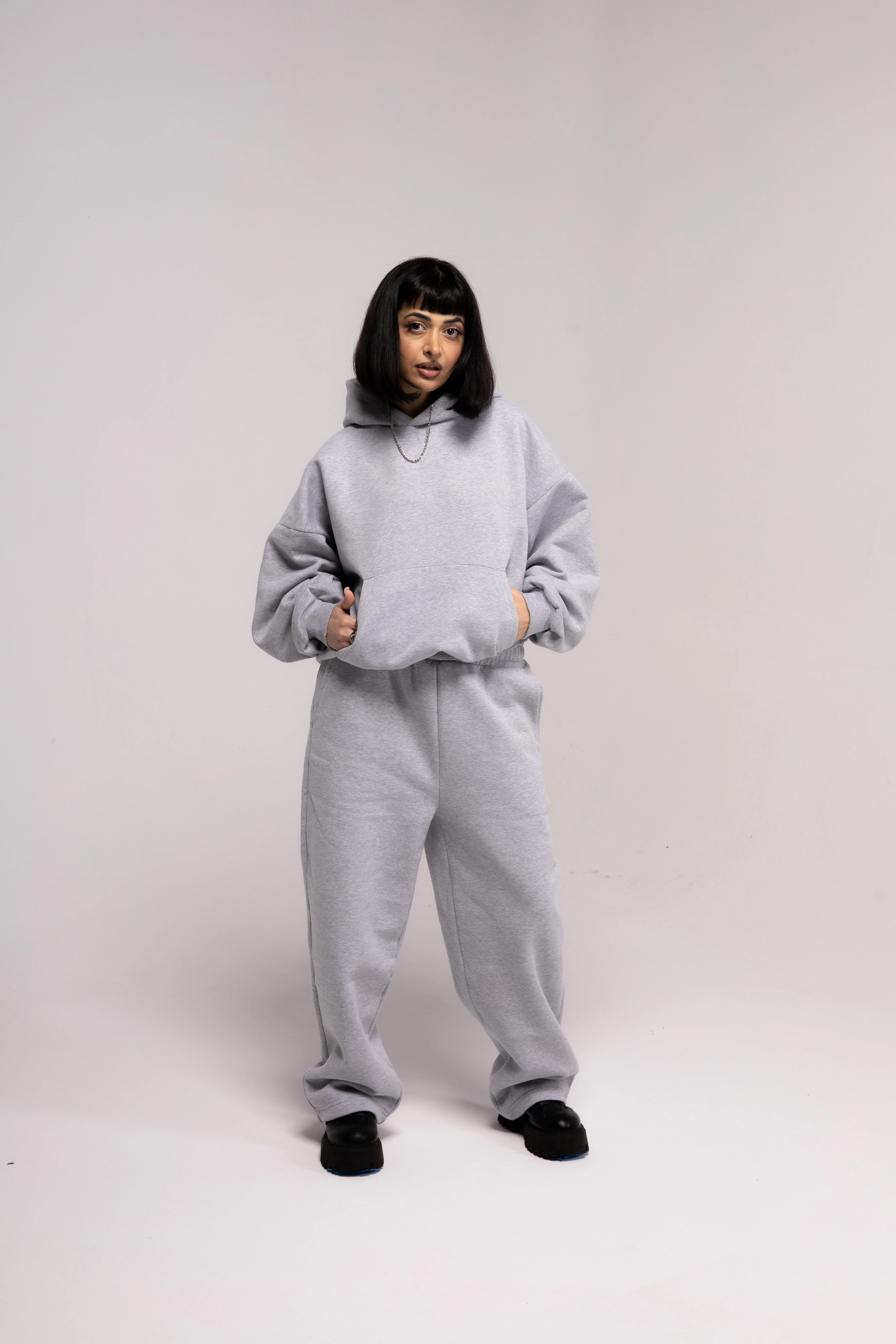 Gray Basic Baggy Hoodie - Image 2
