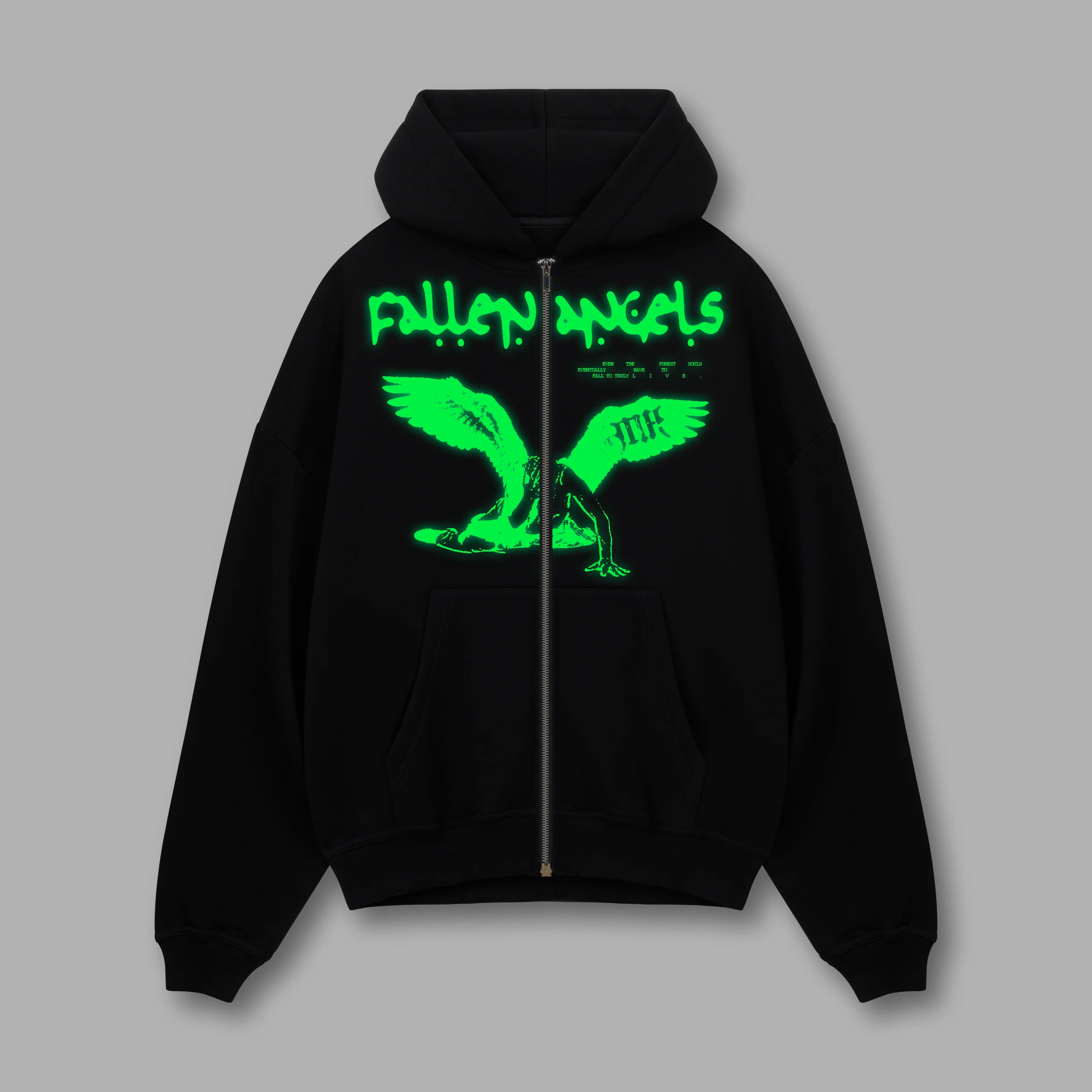 [IN STOCK] Black Fallen Angels Zip Hoodie - Image 4