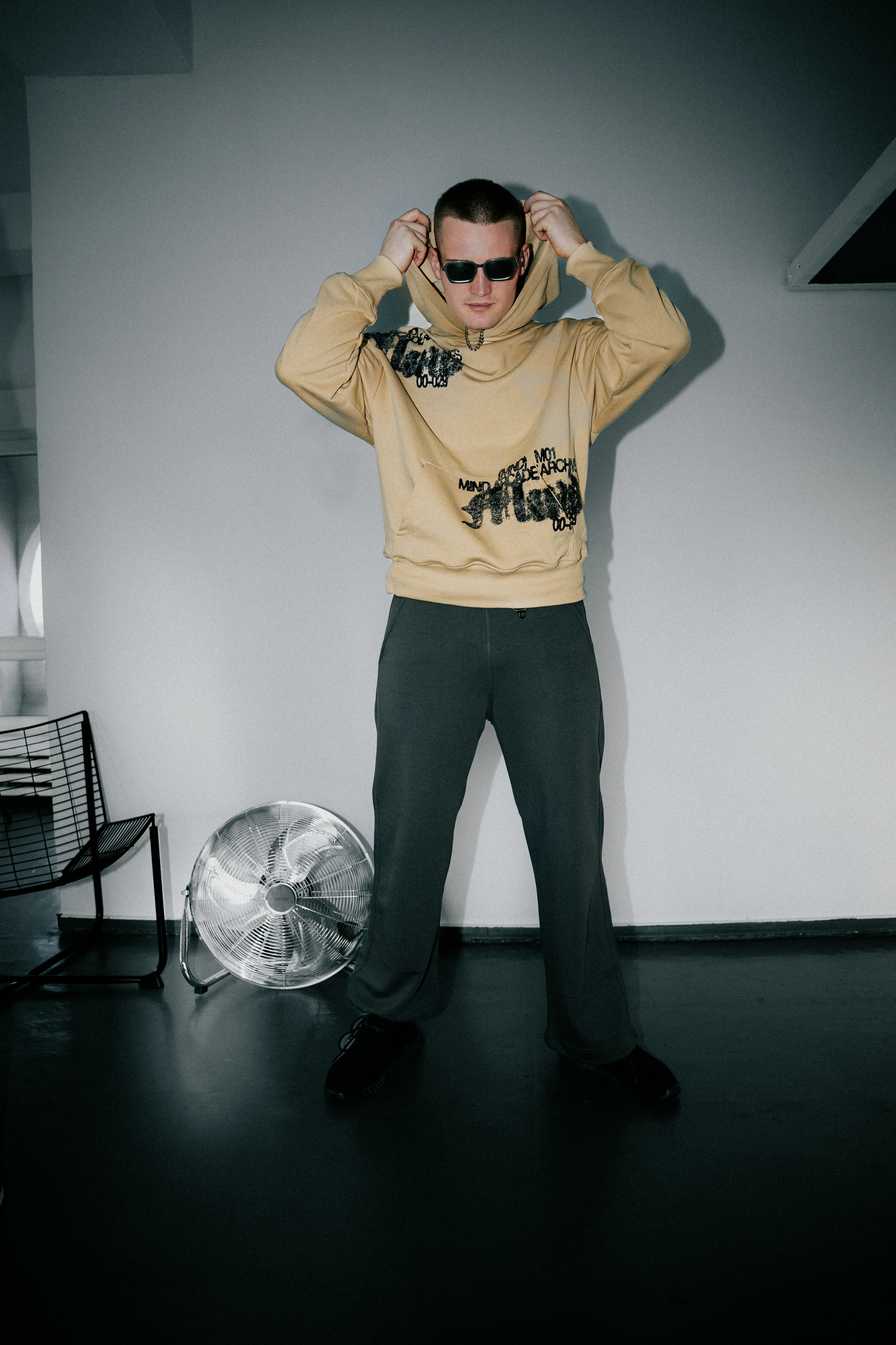 Beige Static Echo Hoodie - Image 3