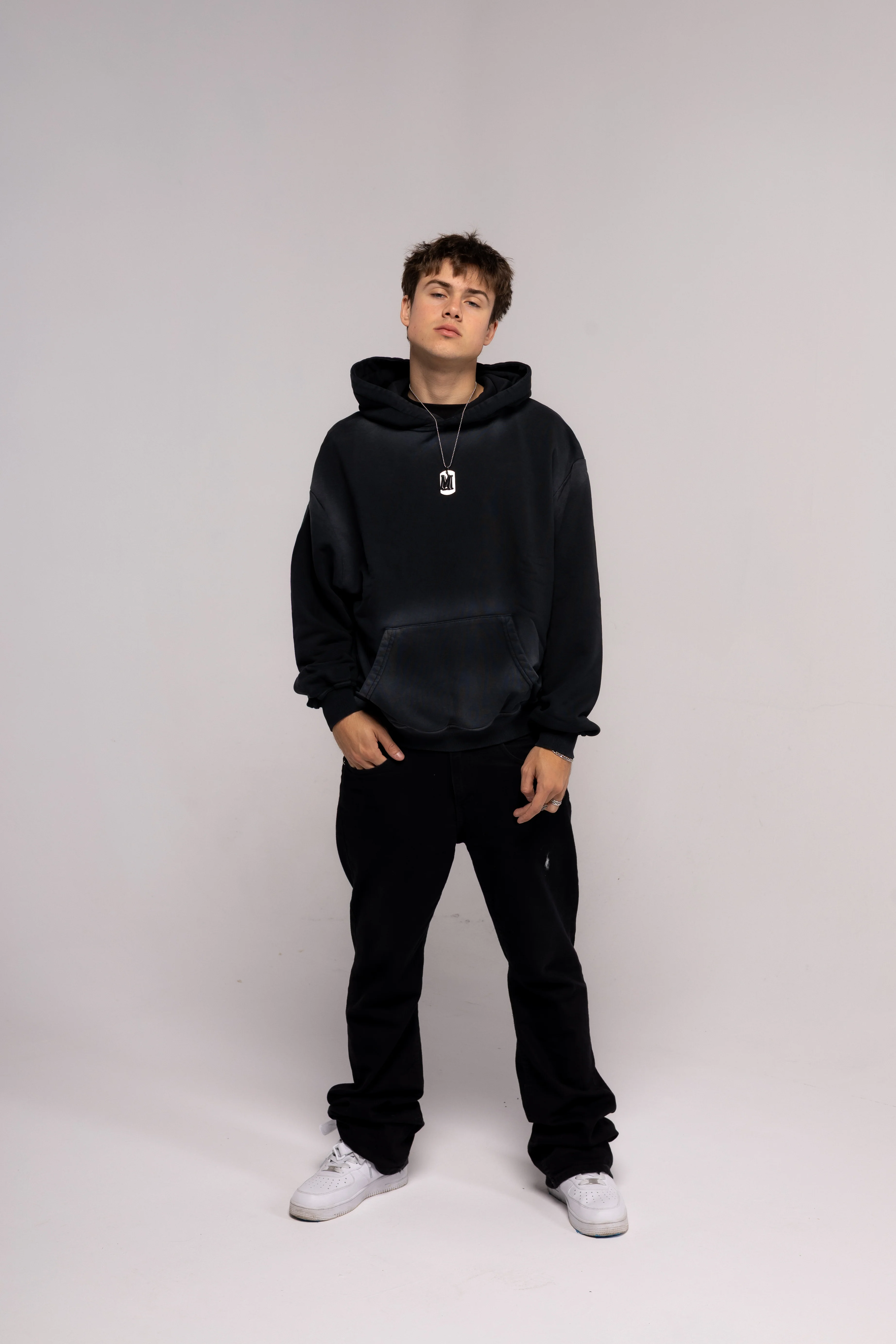 Washed Series Black Hoodie - Image 2