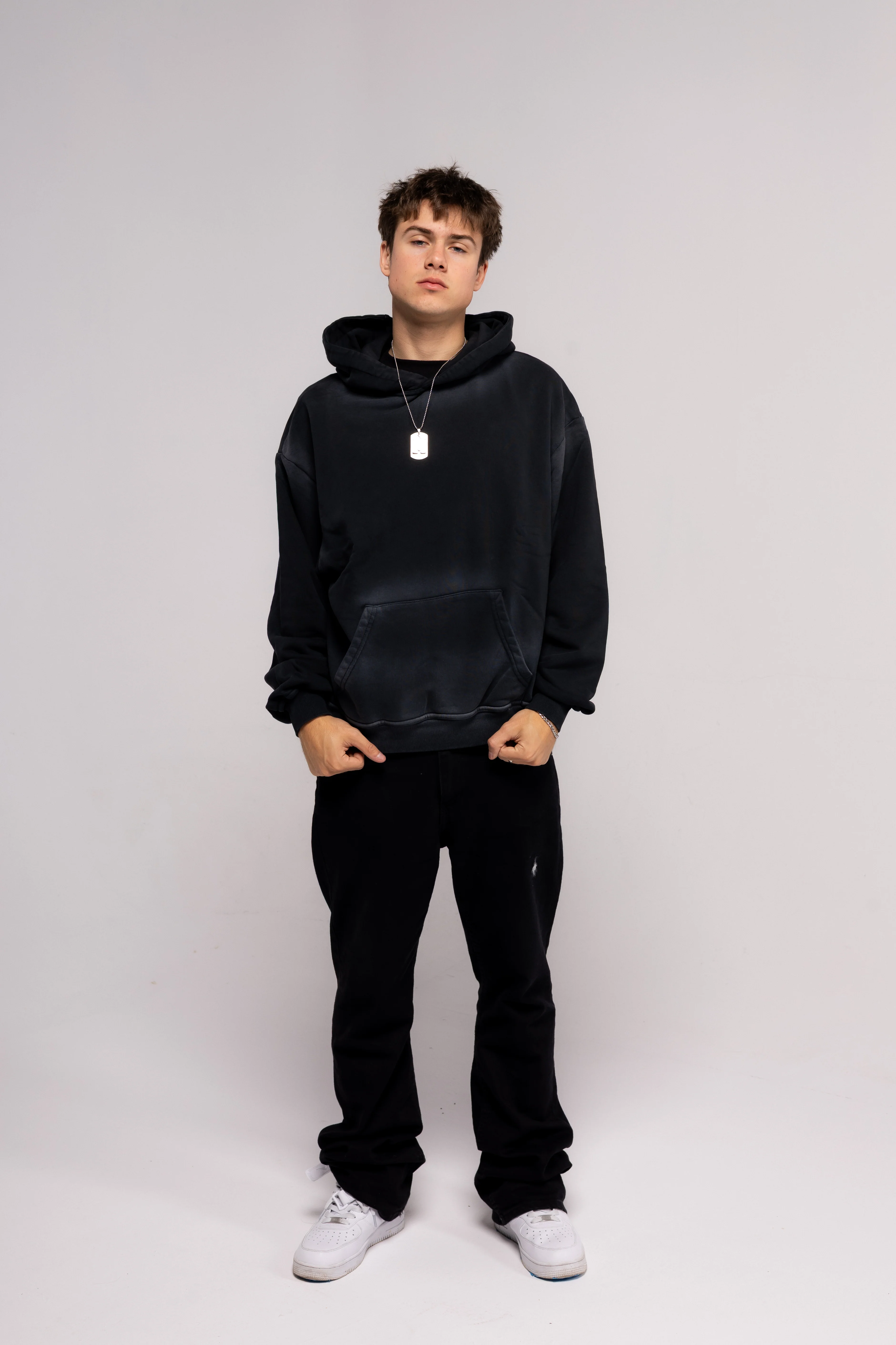 Washed Series Black Hoodie - Image 3