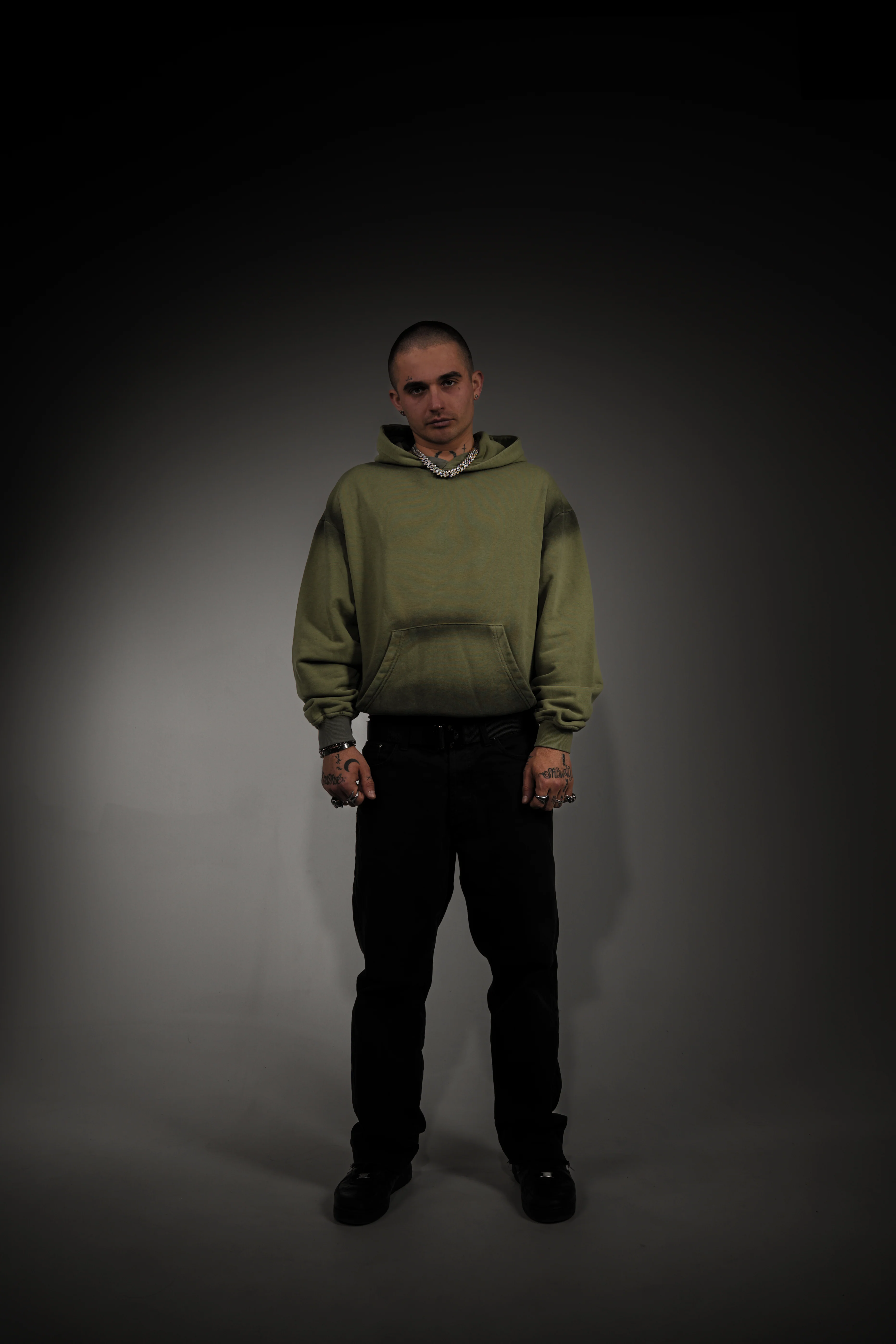 Washed Series Olive Green Hoodie - Image 8