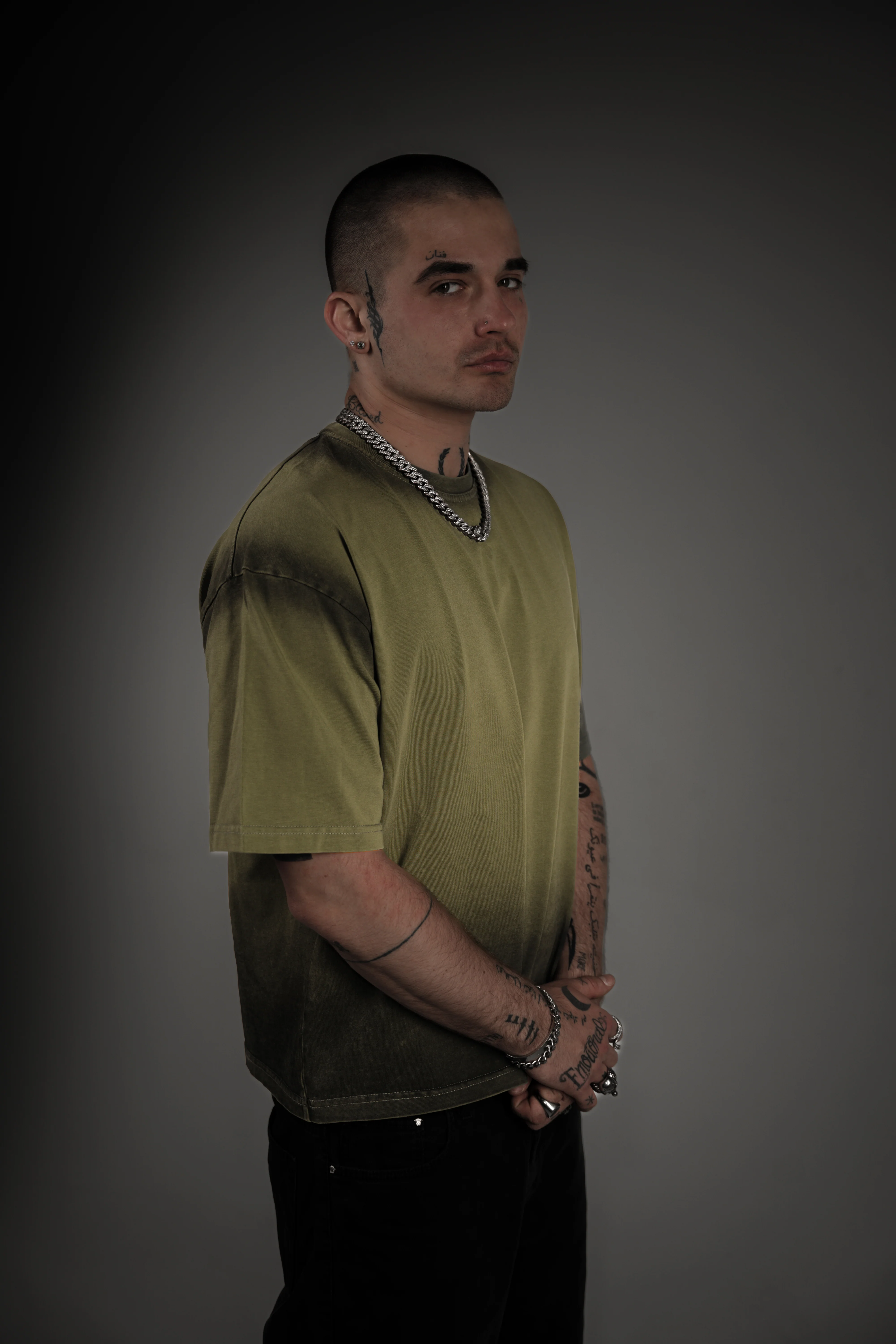 Washed Series Olive Green T-shirt - Image 8